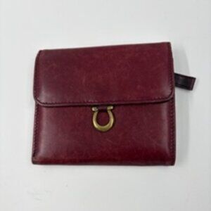 Vintage Etienne Aigner Compact Burgandy Leather Wallet
